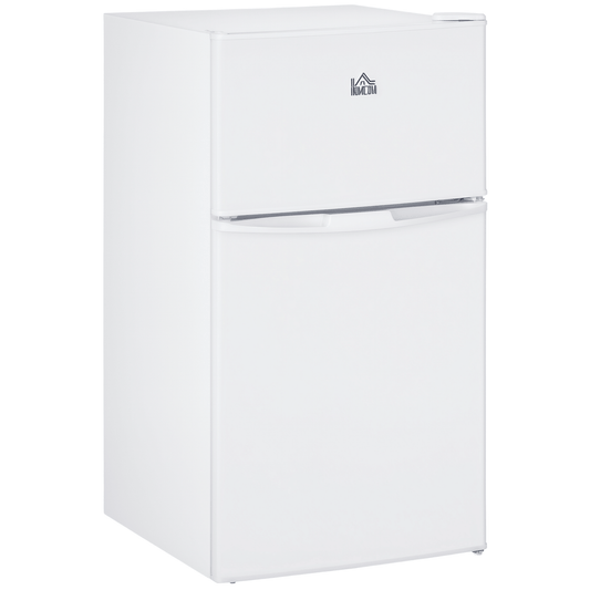 3.2 Cu Ft Compact Refrigerator, Mini Fridge with Freezer, Adjustable Shelves and Reversible Doors for Bedroom, White