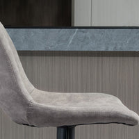 Adjustable Bar Stools Set of 2, Leathaire Swivel Barstools with Back and Footrest, Upholstered Bar Chairs for Kitchen, Dining Room, Home Pub, Grey