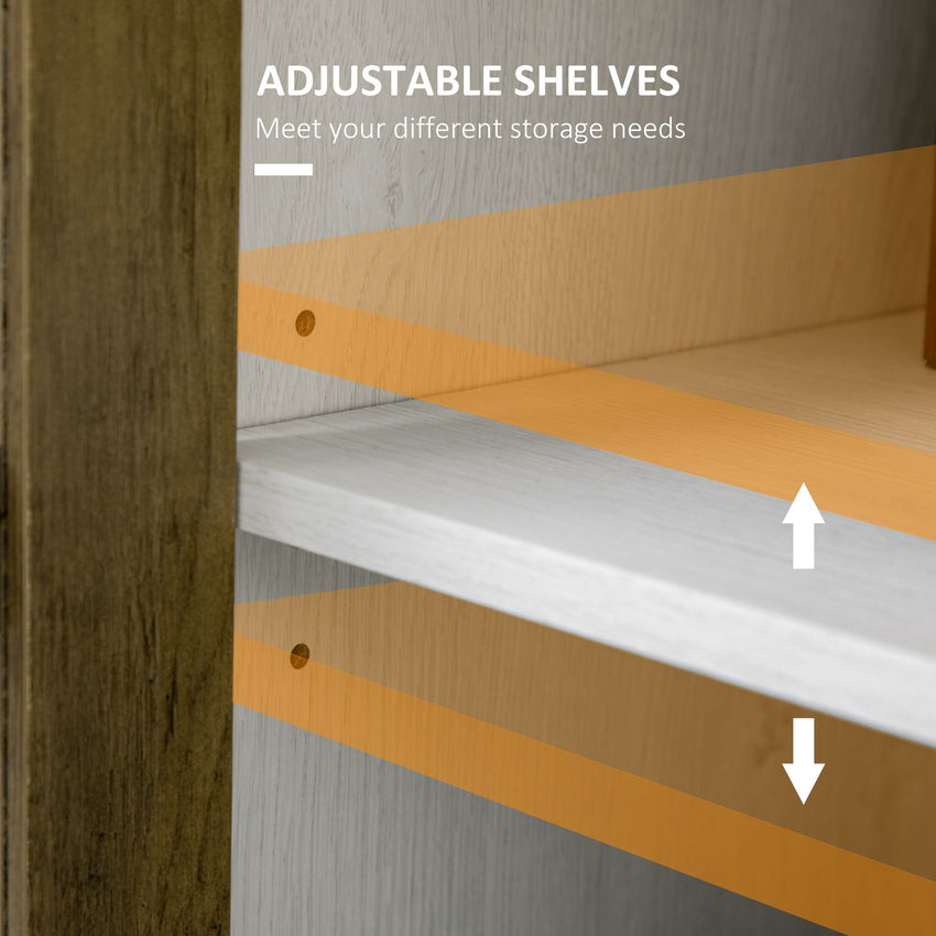 TV Stand for TVs up to 55 Inches, TV Cabinet with Adjustable Shelves and Cable Holes, TV Bench for Living Room, White