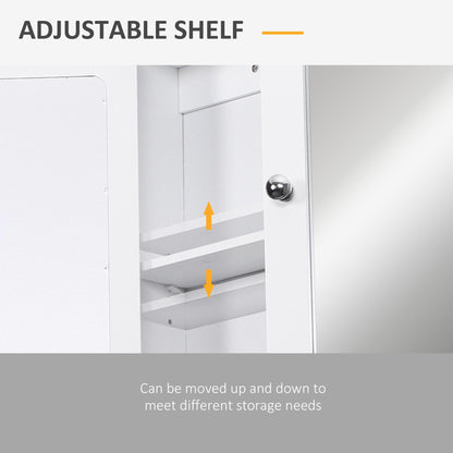 Medicine Cabinet, Wall-Mounted Bathroom Mirror Cabinet with Double Doors, Open Shelf, and Adjustable Shelf, Modern Bathroom Wall Cabinet, White