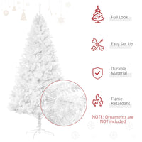 7ft White Christmas Tree Artificial Christmas Tree with 1230 Branch Tips and Metal Stand