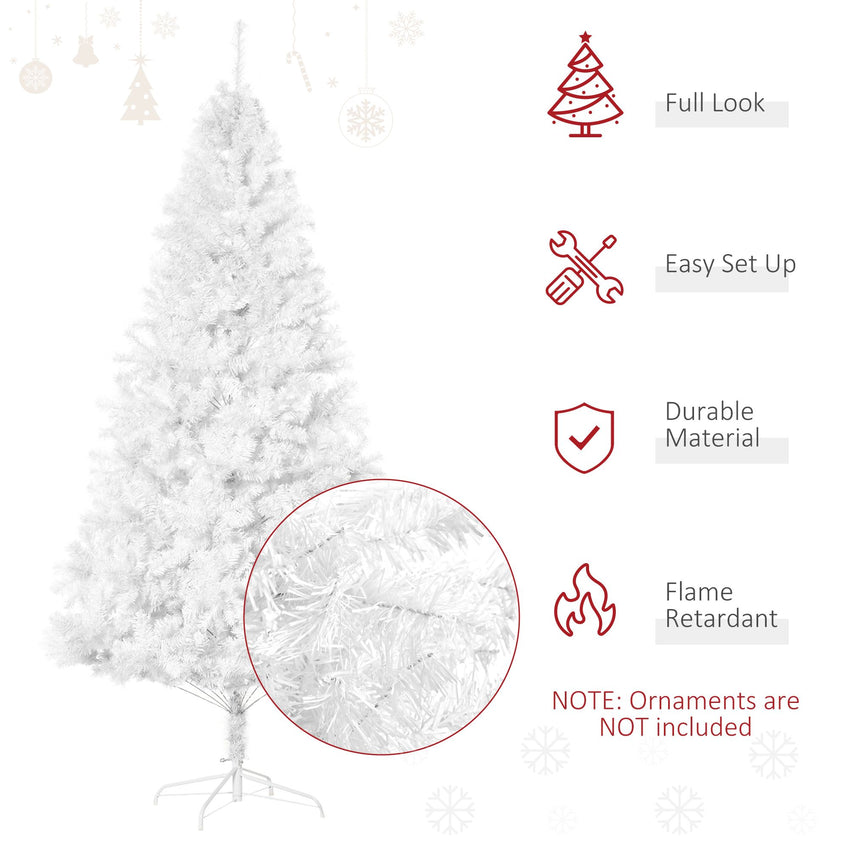 7ft White Christmas Tree Artificial Christmas Tree with 1230 Branch Tips and Metal Stand