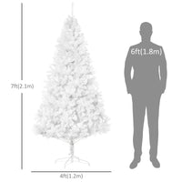 7ft White Christmas Tree Artificial Christmas Tree with 1230 Branch Tips and Metal Stand