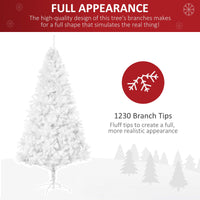 7ft White Christmas Tree Artificial Christmas Tree with 1230 Branch Tips and Metal Stand