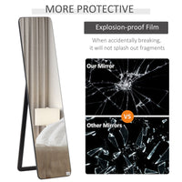 Full Length Mirror for Bedroom, Free Standing Dressing Mirror, Wall Mirror with Wood Frame, 15" x 61", Black