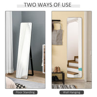 Full Length Mirror for Bedroom, Free Standing Dressing Mirror, Wall Mirror with Wood Frame, 15" x 61", Black