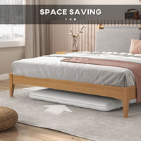 Convertible Floor Sofa, Foldable 2-Seater Lazy Sofa Sleeper with 9-position Backrest and 2 Pillows Cream White