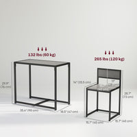 Dining Table Set, Industrial Dining Set for 2, Kitchen Table and Chairs for Small Space, Dining Room Table with Chairs