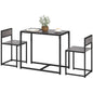 Dining Table Set, Industrial Dining Set for 2, Kitchen Table and Chairs for Small Space, Dining Room Table with Chairs