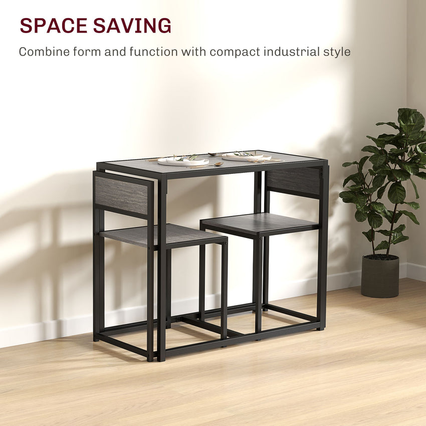 Dining Table Set, Industrial Dining Set for 2, Kitchen Table and Chairs for Small Space, Dining Room Table with Chairs