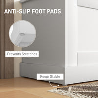 39.4 Inches Storage Chest, Storage Trunk with Safety Hinge, Wooden Box for Living Room, White Wood Grain