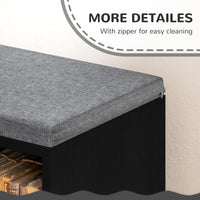 Multi-Purpose Bookshelf with 5 Cubes, 5-Cubby Bookcase with Cushioned Reading Nook and Storage Shelves, Distressed Black