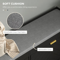 Shoe Storage with Seat, Upholstered Hallway Bench, Shoe Bench with 2 Flip Drawers and 4 Vents for 8 Pairs of Shoes