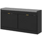 Shoe Storage with Seat, Upholstered Hallway Bench, Shoe Bench with 2 Flip Drawers and 4 Vents for 8 Pairs of Shoes