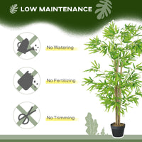 Artificial Bamboo Tree, 5ft Fake Tree with Realistic Leaf and Natural Trunk, Decorative Plant in Nursery