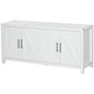 Sideboard Cabinet Buffets Table with Barn Style Doors TV Cabinet Stand for TVs up to 65" with 4 Cable Holes White