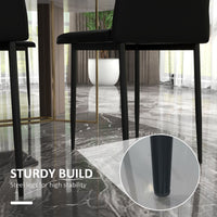 High Back Dining Chairs, Modern Upholstered PU Leather Accent Chairs with Metal Legs for Kitchen, Set of 6, Black