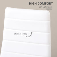 High Back Dining Chairs, Modern Upholstered PU Leather Accent Chairs with Metal Legs for Kitchen, Set of 6, White