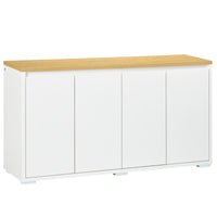 Sideboard Cabinet, Buffet Table with 2 Double Doors and Adjustable Shelves for Living Room, Entryway, White