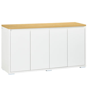Sideboard Cabinet, Buffet Table with 2 Double Doors and Adjustable Shelves for Living Room, Entryway, White