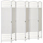 6 Panel Folding Room Divider, Portable Privacy Screen, Wave Fiber Room Partition for Home Office, White