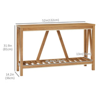 52" Console Table, Farmhouse Narrow Entryway Table with Storage Shelf, Rustic Sofa Table with Anti-tipper for Living Room and Hallway, Brown