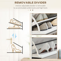 Shoe Storage with 3 Flip Drawers and Adjustable Shelves, Entryway Shoe Storage Cabinet for 24 Pairs of Shoes, White