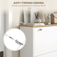 Shoe Storage with 3 Flip Drawers and Adjustable Shelves, Entryway Shoe Storage Cabinet for 24 Pairs of Shoes, White