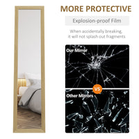 15" x 62" Full Length Mirror for Bedroom, Free Standing Dressing Mirror, Wall Mirror for Living Room, Oak