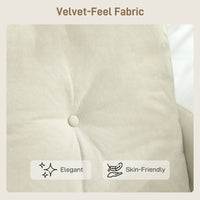 2 Seater Sofa, Small Modern Couch with High-Resilience Foam, Thicken Padding, Button Tufted, Cream White