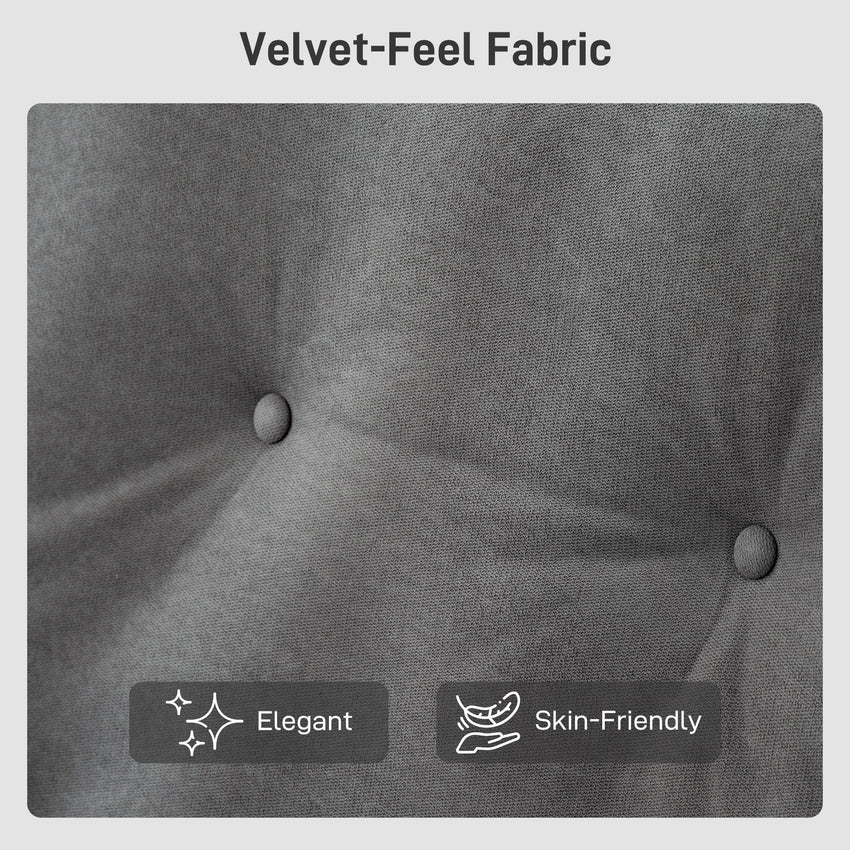 2 Seater Sofa, Small Modern Couch with High-Resilience Foam, Thicken Padding, Button Tufted, Grey