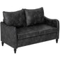 55" Loveseat Sofa, Small 2 Seater Couch with Solid Wood Legs, Modern PU Leather Upholstered Sofa for Small Spaces, Grey