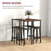 Bar Table Set of 6 Bar Table and Stools for 4 2 Breakfast Tables and 4 Stools for Living Room Dining Room Rustic Brown
