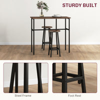 Bar Table Set of 6 Bar Table and Stools for 4 2 Breakfast Tables and 4 Stools for Living Room Dining Room Rustic Brown