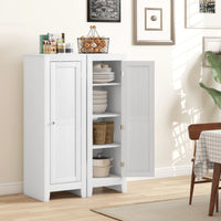 Kitchen Pantry Storage Cabinet with Adjustable Shelves, Small Storage Cabinet with Door and Shelves, White