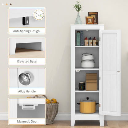 Kitchen Pantry Storage Cabinet with Adjustable Shelves, Small Storage Cabinet with Door and Shelves, White