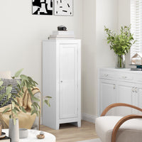 Kitchen Pantry Storage Cabinet with Adjustable Shelves, Small Storage Cabinet with Door and Shelves, White