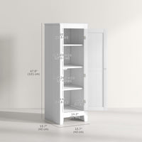 Kitchen Pantry Storage Cabinet with Adjustable Shelves, Small Storage Cabinet with Door and Shelves, White
