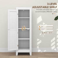 Kitchen Pantry Storage Cabinet with Adjustable Shelves, Small Storage Cabinet with Door and Shelves, White