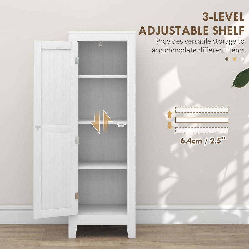 Kitchen Pantry Storage Cabinet with Adjustable Shelves, Small Storage Cabinet with Door and Shelves, White