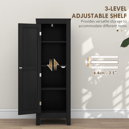Kitchen Pantry Storage Cabinet with Adjustable Shelves, Small Storage Cabinet with Door and Shelves, Black