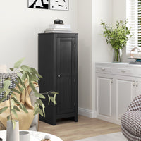 Kitchen Pantry Storage Cabinet with Adjustable Shelves, Small Storage Cabinet with Door and Shelves, Black