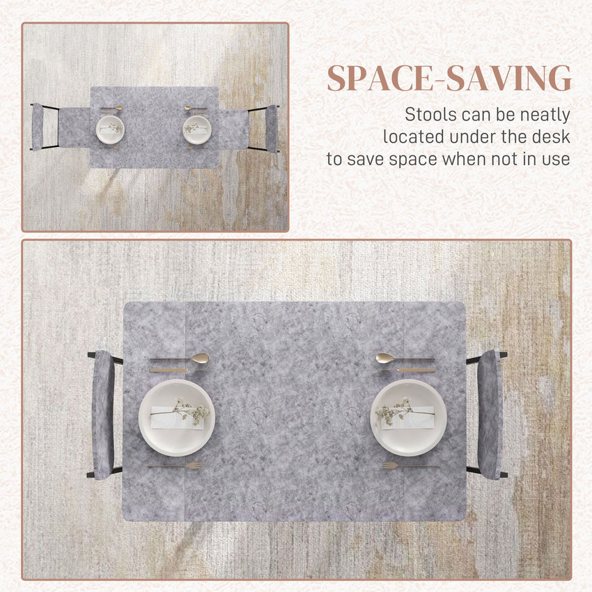 Foldable Dining Table Set for 2, Drop-Leaf Kitchen Table with 2 Chairs for Apartments, Studios, Natural Drop-leaf Dining Table Set Includes 2 Chairs