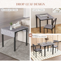 Foldable Dining Table Set for 2, Drop-Leaf Kitchen Table with 2 Chairs for Apartments, Studios, Natural Drop-leaf Dining Table Set Includes 2 Chairs