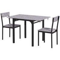 Foldable Dining Table Set for 2, Drop-Leaf Kitchen Table with 2 Chairs for Apartments, Studios, Natural Drop-leaf Dining Table Set Includes 2 Chairs