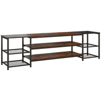 Industrial TV Cabinet, TV Stand for TVs Up to 80" with Storage Shelf and Steel Frame
