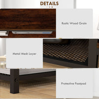 Industrial TV Cabinet, TV Stand for TVs Up to 80" with Storage Shelf and Steel Frame