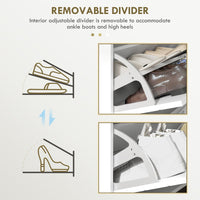 Shoe Storage Cabinet with 4 Flip Drawers and Adjustable Shelf, Shoe Cabinet for 16 Pairs of Shoes, White