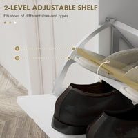 Shoe Storage Cabinet with 4 Flip Drawers and Adjustable Shelf, Shoe Cabinet for 16 Pairs of Shoes, White