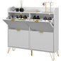 Shoe Storage Cabinet with 4 Flip Drawers and Adjustable Shelf, Shoe Cabinet for 16 Pairs of Shoes, White